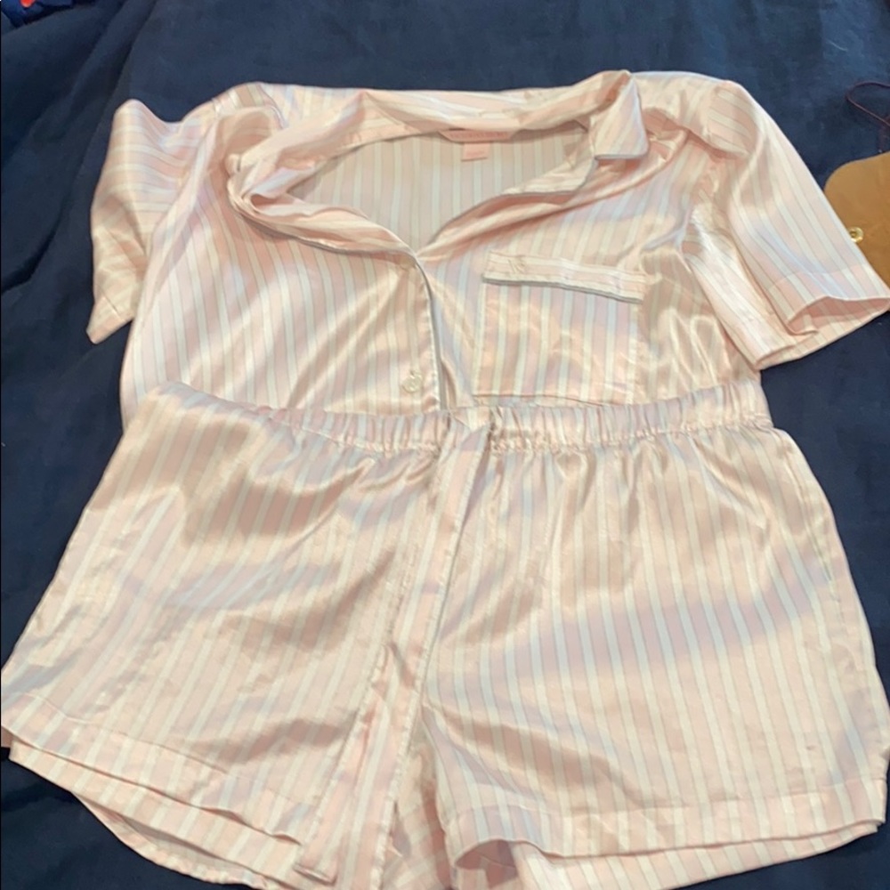 Victoria's Secret pink silky pajama set
